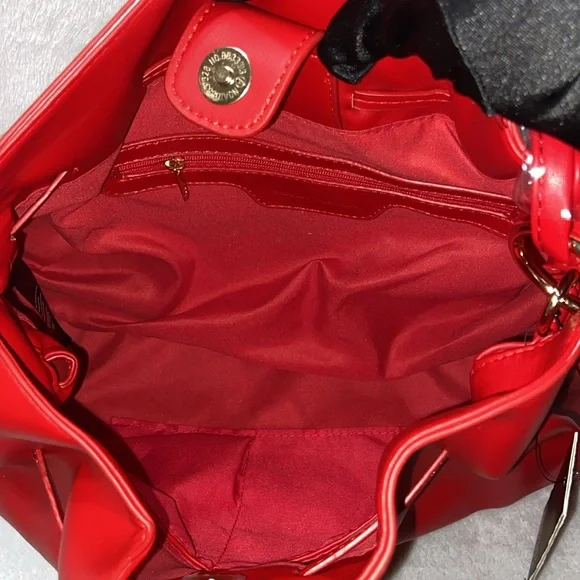Red and gold badgly Mishka bumpling Handbag - Picture 6 of 14